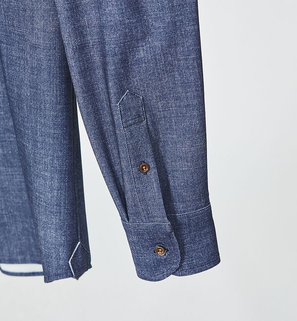 ABAHOUSE「【FLEX SHIRTS】デニム ウォッシュ プリント ジャージシャツ」|シャツ・ブラウス|