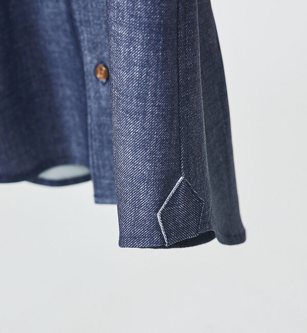 ABAHOUSE「【FLEX SHIRTS】デニム ウォッシュ プリント ジャージシャツ」|シャツ・ブラウス|