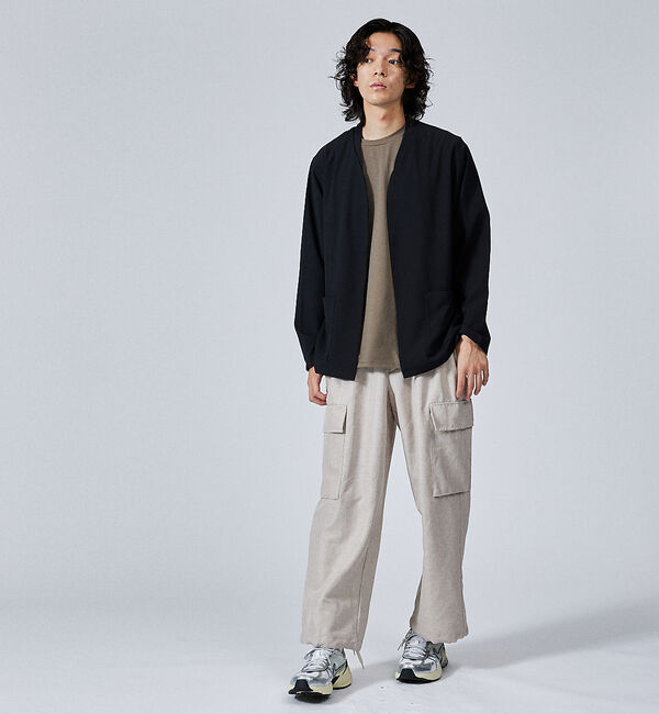 ABAHOUSE「【ノーカラー】ライト ジョーゼット カーディガン / ボタンレスカーディガン」|カーディガン|