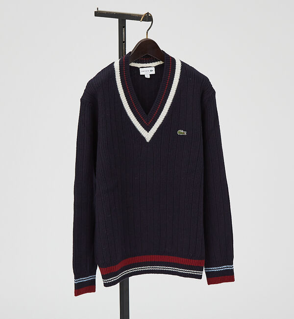 ABAHOUSE「【LACOSTE/ラコステ】Vネックリブニットセーター ＡＨ3133」|ニット・セーター|