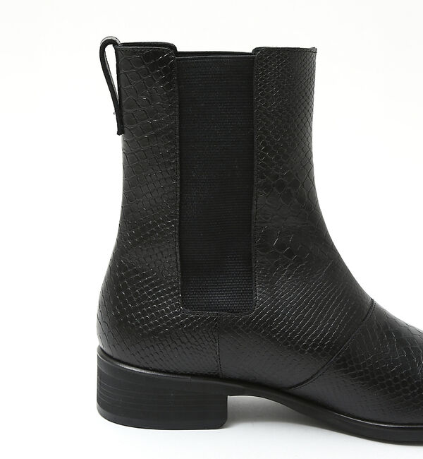 alfredoBANNISTER「スクエアトゥ サイドゴア パイソン型押し ロング レザー ブーツ 南堀江店＋ルミ」|ショートブーツ|