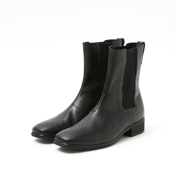 alfredoBANNISTER「スクエアトゥ サイドゴア パイソン型押し ロング レザー ブーツ 南堀江店＋ルミ」|ショートブーツ|