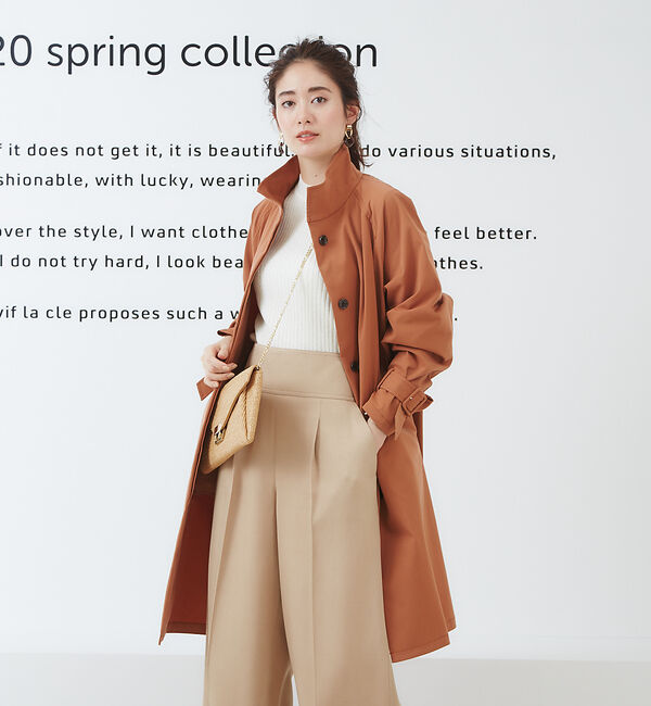 Rouge vif「バックギャザーミドルコート」|トレンチコート|テラコッタ