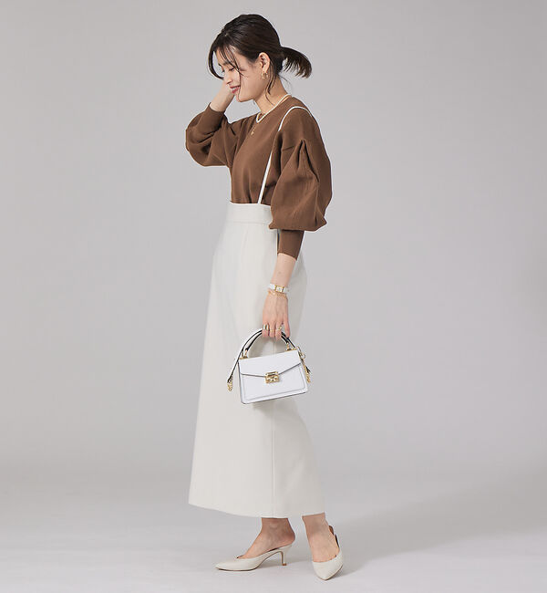 Rouge vif「【セットアップ対応】ボリュームスリーブストレッチニットプルオーバー」|ニット・セーター|