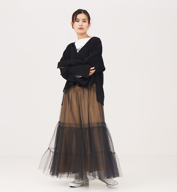 Rouge vif「4WAYチュールコンビスカート」|スカート|