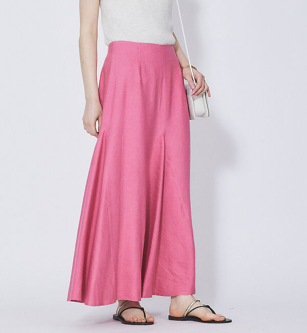 Rouge vif「レーヨンリネンフレアスカート」|スカート|ピンク