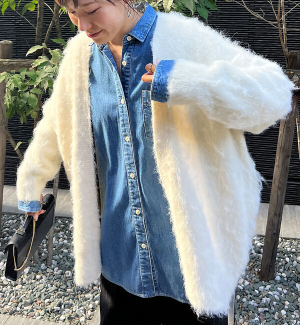 Rouge vif「シャギーニットカーディガン」|カーディガン|アイボリー