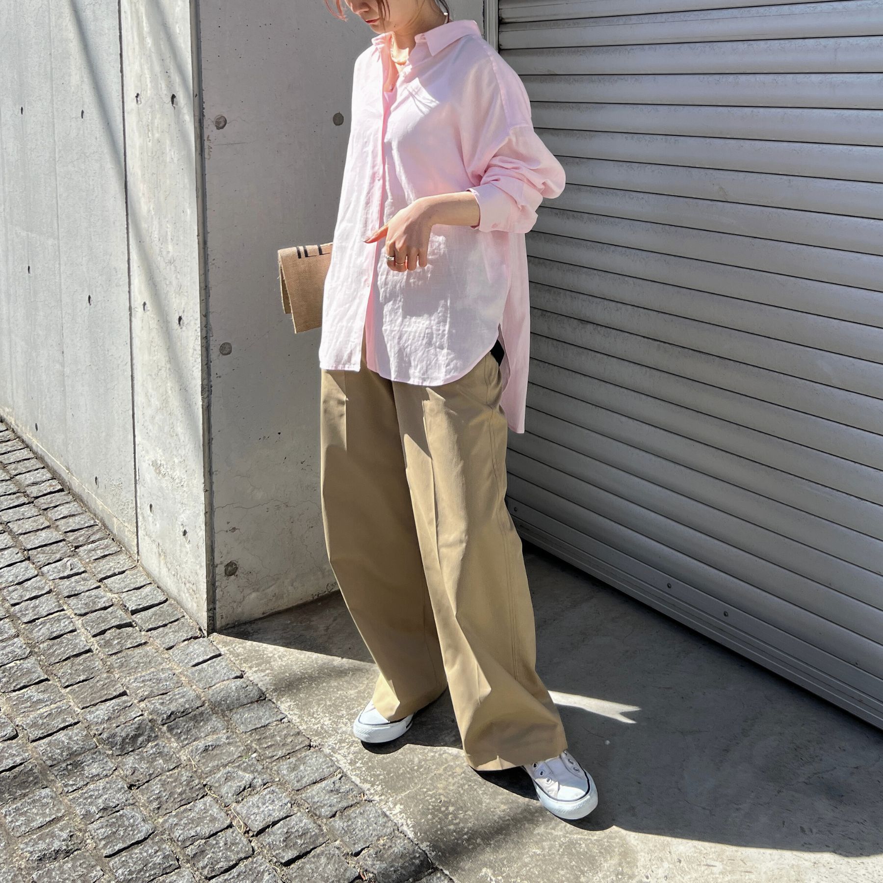 Rouge vif「【一部店舗限定】麻混バックスリットリボンシャツ」|シャツ・ブラウス|