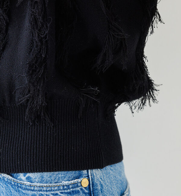 Rouge vif「フリンジニットノースリーブプルオーバー」|ニット・セーター|