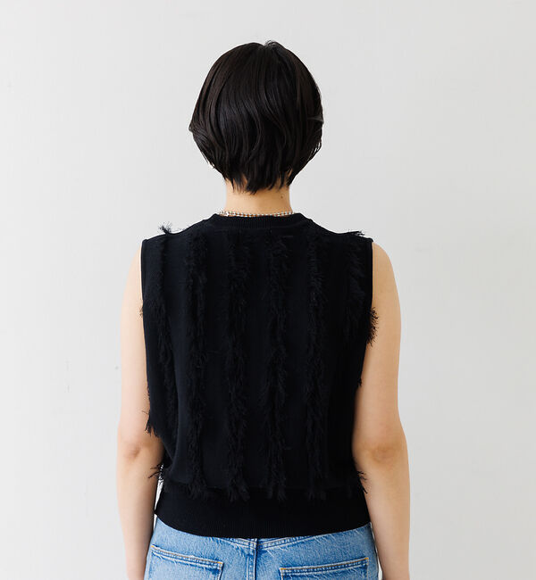 Rouge vif「フリンジニットノースリーブプルオーバー」|ニット・セーター|