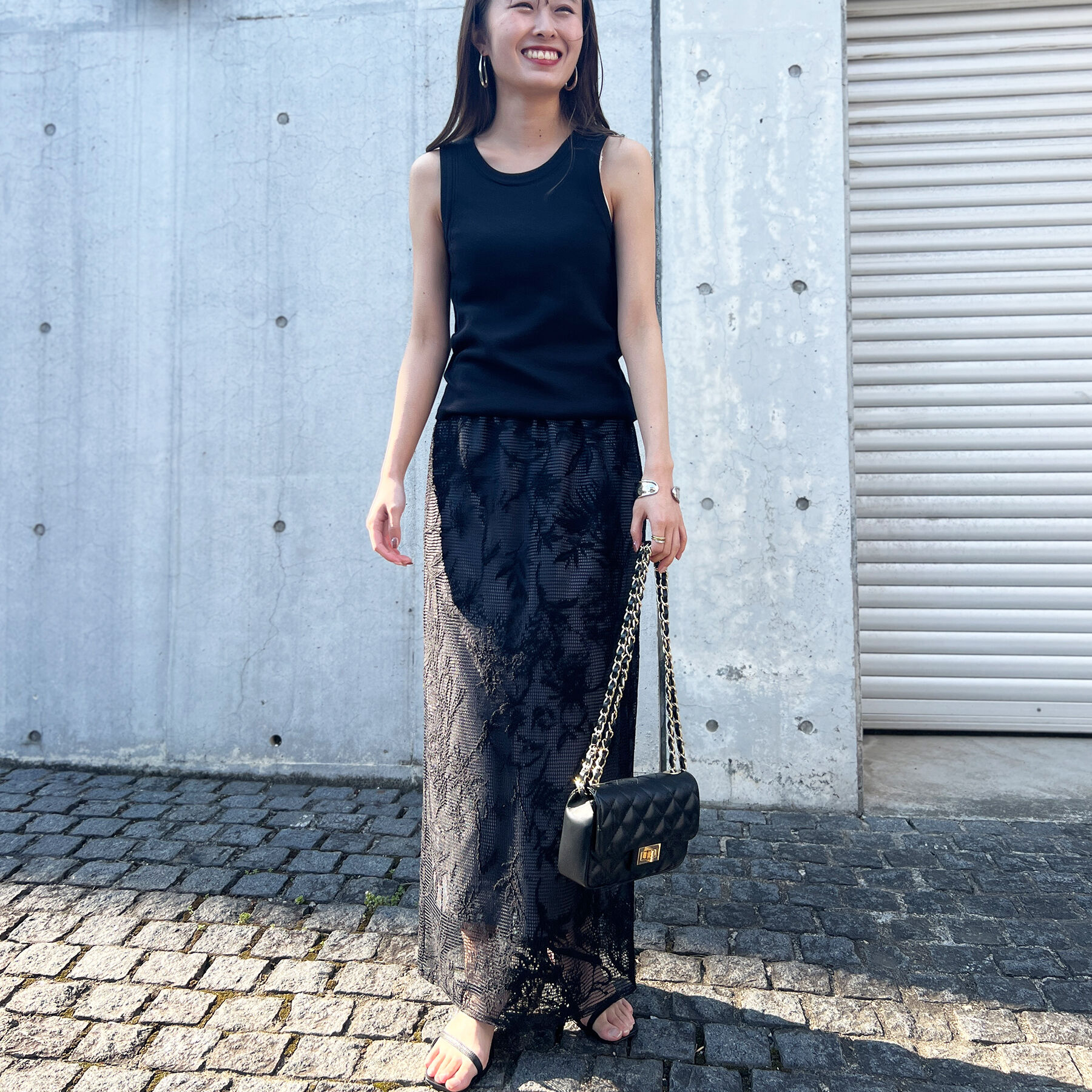 Rouge vif「【セットアップ対応】ボタニカルレースタイトスカート」|スカート|