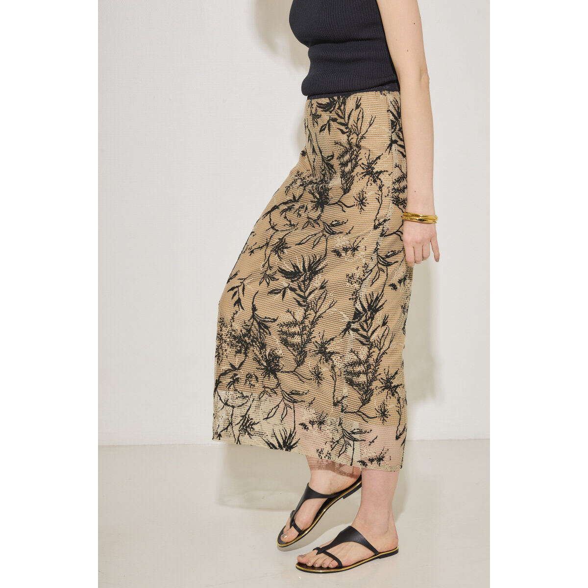 Rouge vif「【セットアップ対応】ボタニカルレースタイトスカート」|スカート|