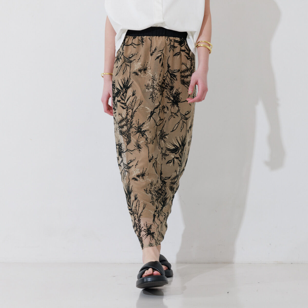 Rouge vif「【セットアップ対応】ボタニカルレースタイトスカート」|スカート|