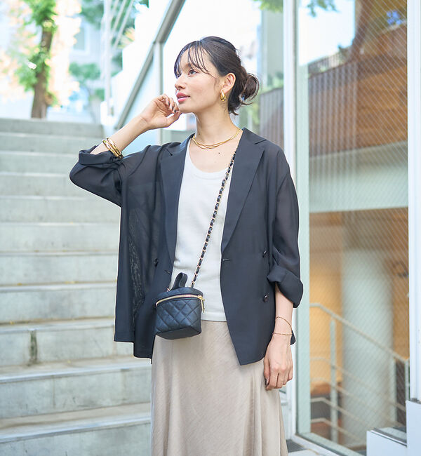 Rouge vif「ボイルエアリーシアーシャツジャケット」|テーラードジャケット|