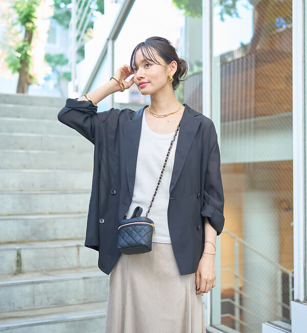 Rouge vif「ボイルエアリーシアーシャツジャケット」|テーラードジャケット|