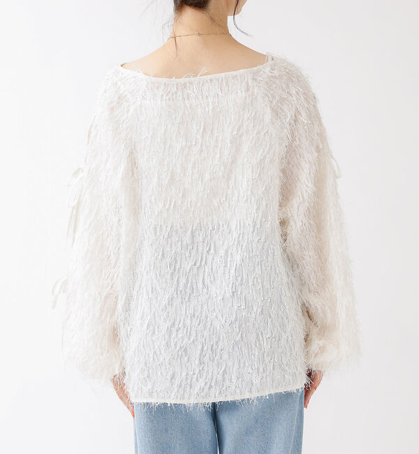 Rouge vif「フェザージャガードスリーブリボンブラウス」|シャツ・ブラウス|