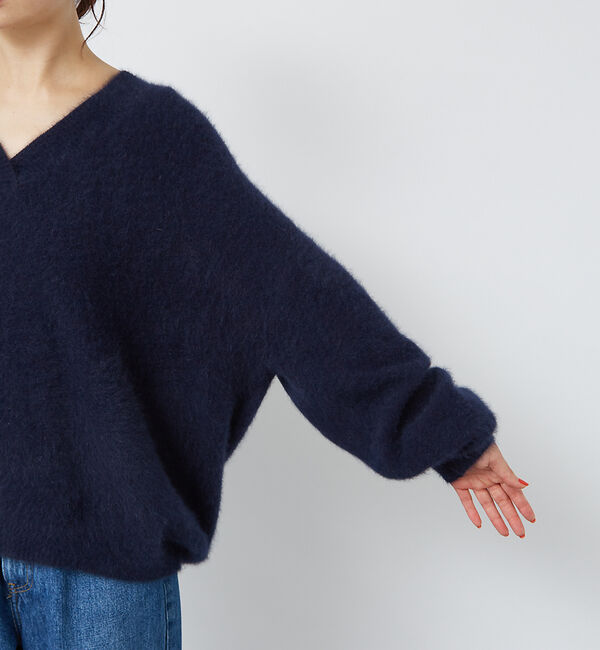 Rouge vif「フォックスウールVネックラウンドヘムニットプルオーバー」|ニット・セーター|