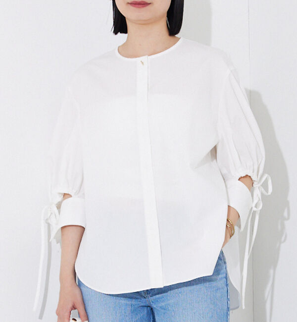 Rouge vif「スラッシュカフス・パフ袖ブラウス」|シャツ・ブラウス|オフホワイト