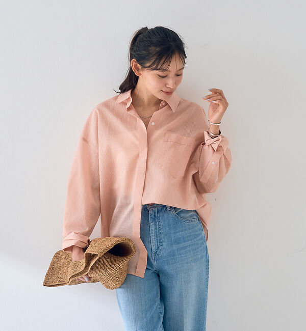 Rouge vif「【新色登場！】バックツイストピンストシャツ」|シャツ・ブラウス|