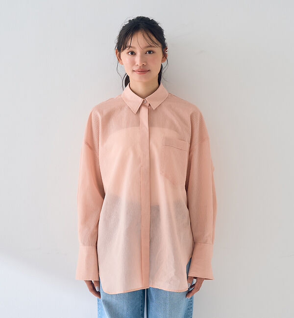 Rouge vif「【新色登場！】バックツイストピンストシャツ」|シャツ・ブラウス|