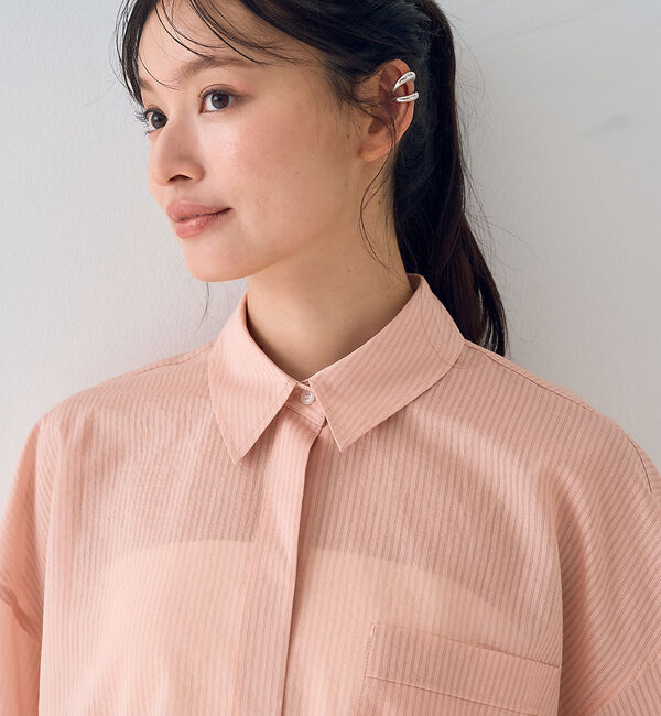 Rouge vif「【新色登場！】バックツイストピンストシャツ」|シャツ・ブラウス|