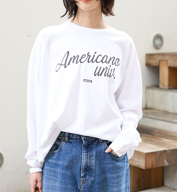 Rouge vif「【AMERICANA&times;MICA＆DEAL/ アメリカーナ&times;マイカ】long te」|Tシャツ・カットソー|ホワイト