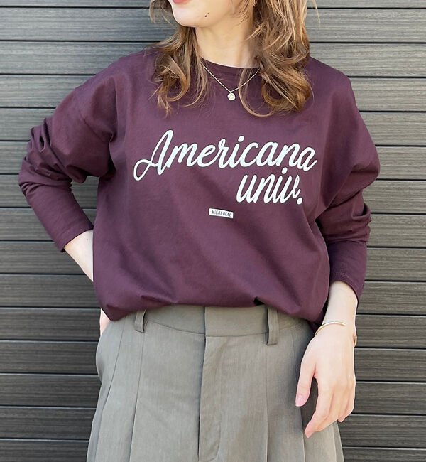 Rouge vif「【AMERICANA&times;MICA＆DEAL/ アメリカーナ&times;マイカ】long te」|Tシャツ・カットソー|ブラウン