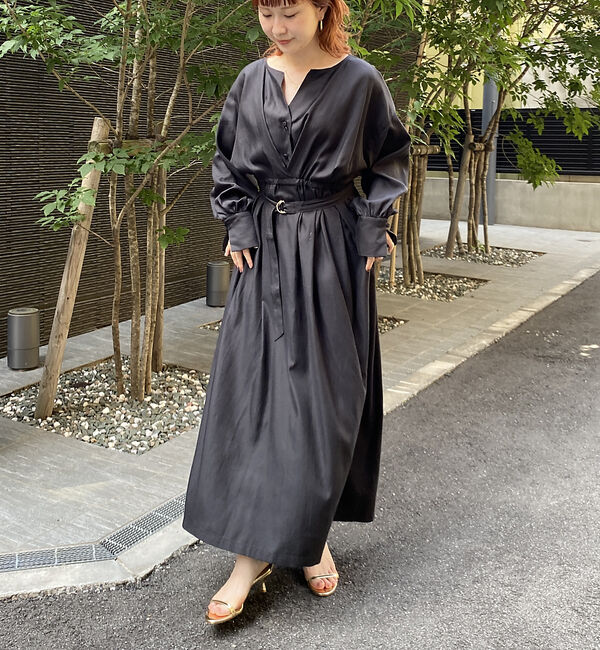 Rouge vif「ヴィンテージキュプラウエストマークワンピース」|ワンピース|