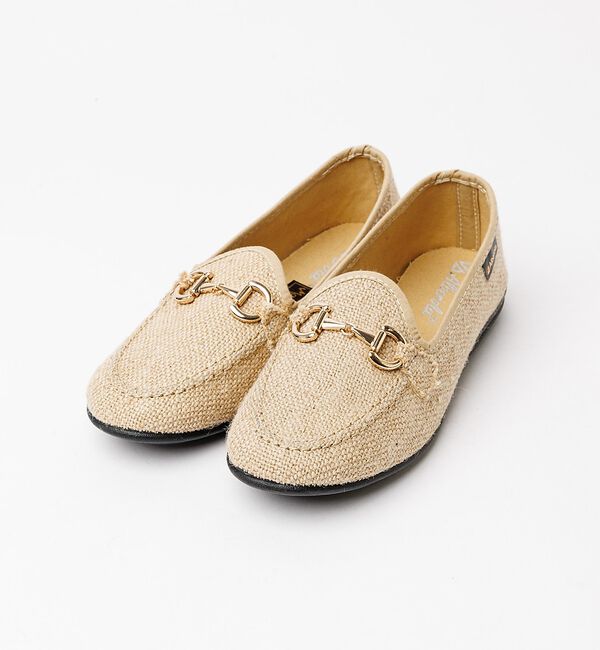 Rouge vif「【ALBEROLA / アルベローラ】ラフィア調 ビットローファー / フラット」|パンプス|