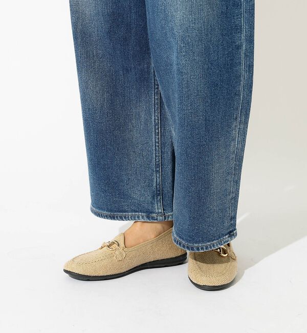 Rouge vif「【ALBEROLA / アルベローラ】ラフィア調 ビットローファー / フラット」|パンプス|