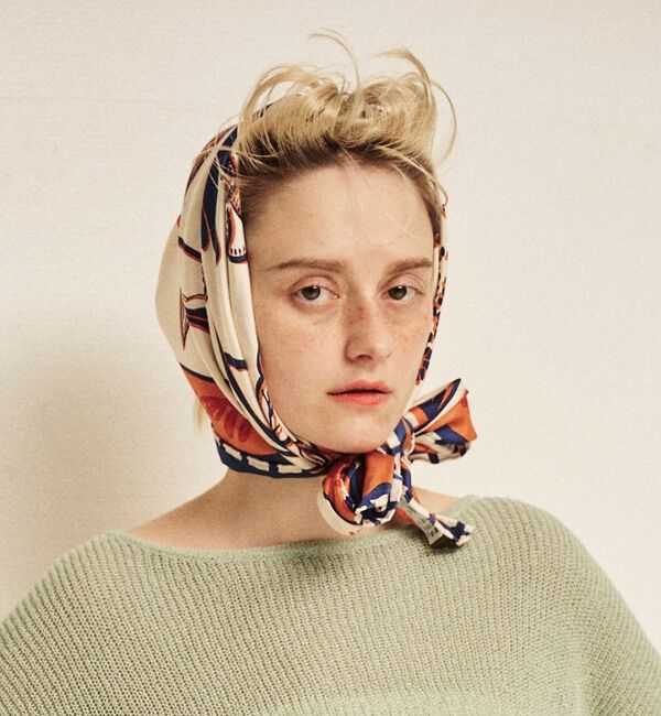 Rouge vif「【manipuri/マニプリ】フローラ大判シルクスカーフ 88&times;88 日本製【予」|バンダナ・スカーフ|