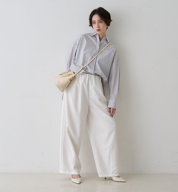 Rouge vif「コットンマルチストライプビッグシャツ【予約】」|シャツ・ブラウス|