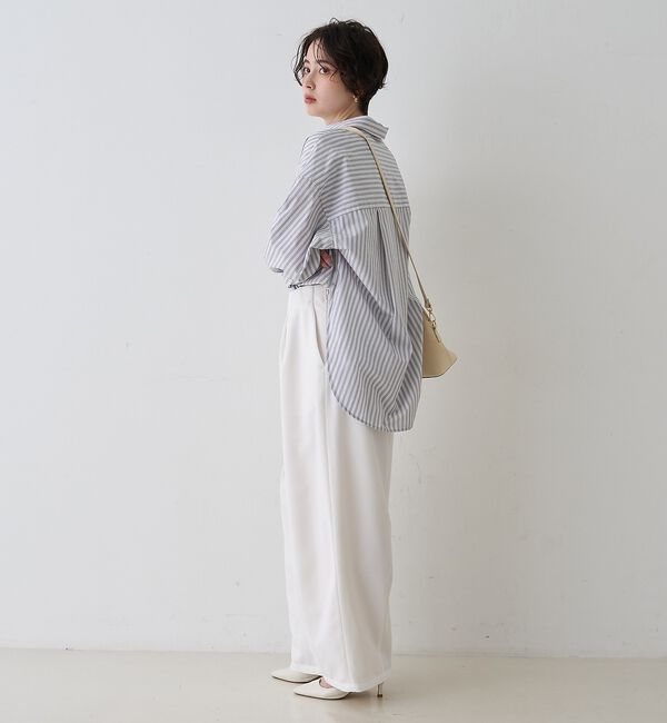 Rouge vif「コットンマルチストライプビッグシャツ【予約】」|シャツ・ブラウス|