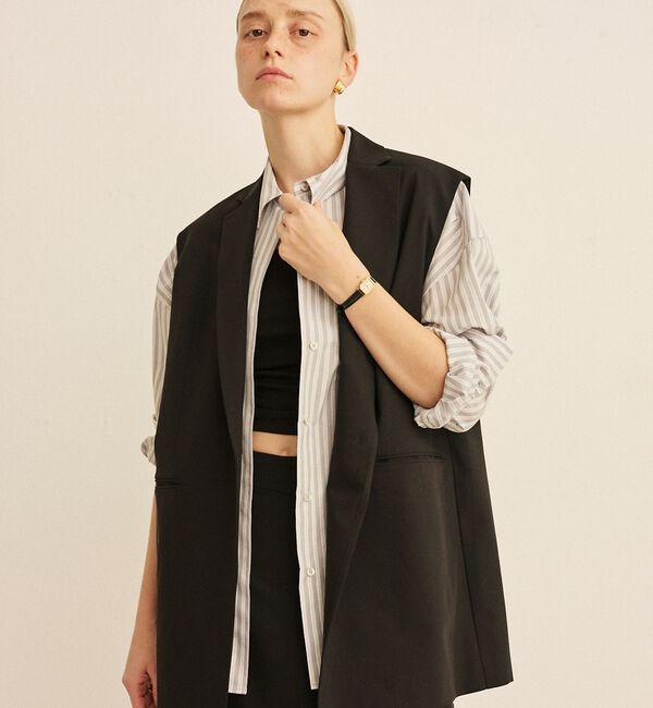 Rouge vif「コットンマルチストライプビッグシャツ【予約】」|シャツ・ブラウス|