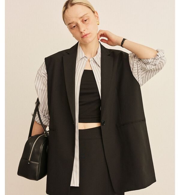 Rouge vif「コットンマルチストライプビッグシャツ【予約】」|シャツ・ブラウス|