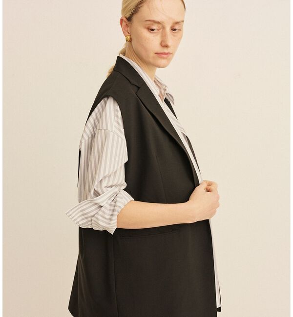 Rouge vif「コットンマルチストライプビッグシャツ【予約】」|シャツ・ブラウス|