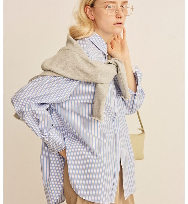 Rouge vif「コットンマルチストライプビッグシャツ【予約】」|シャツ・ブラウス|