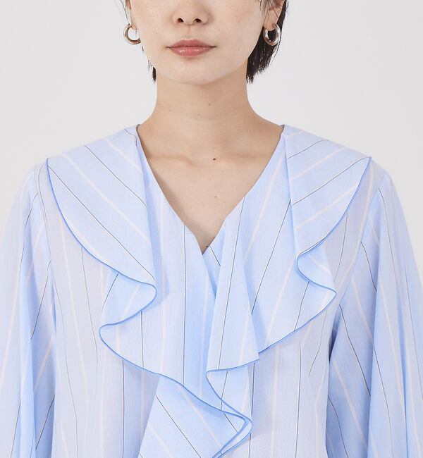 qualite「フリルカラーブラウス」|シャツ・ブラウス|