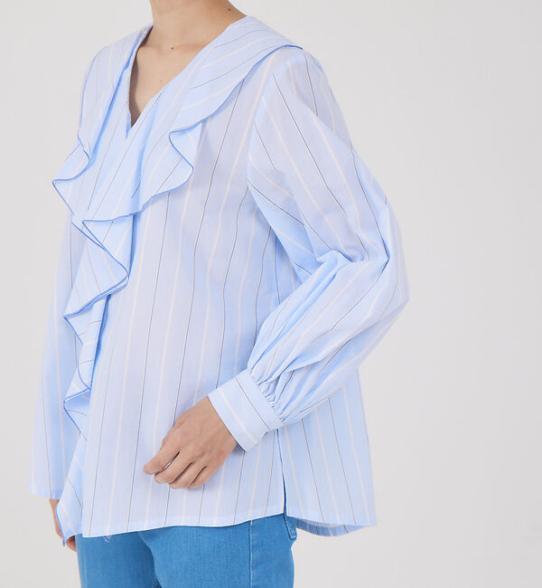 qualite「フリルカラーブラウス」|シャツ・ブラウス|