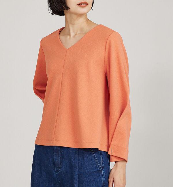 qualite「タックスリーブプルオーバー」|Tシャツ・カットソー|サーモンピンク