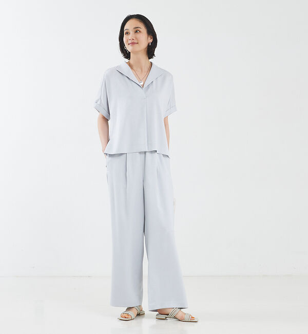 qualite「【セットアップ対応】リネンライクワイドパンツ」|その他|