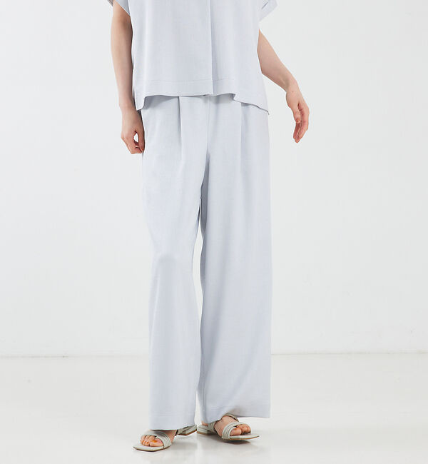 qualite「【セットアップ対応】リネンライクワイドパンツ」|その他|ライトブルー