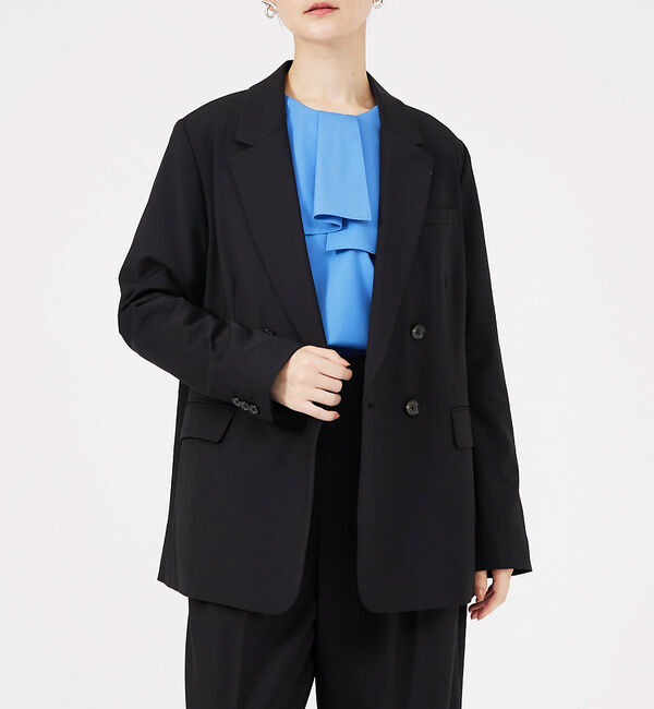 qualite「ウールトロダブルボタンジャケット」|その他|ブラック