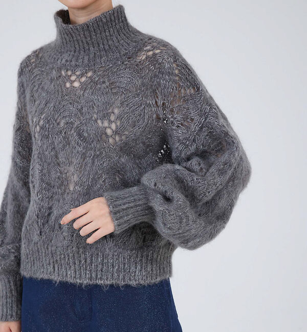 qualite「モヘアケーブルニット」|ニット・セーター|