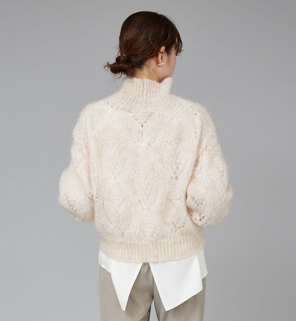 qualite「モヘアケーブルニット」|ニット・セーター|