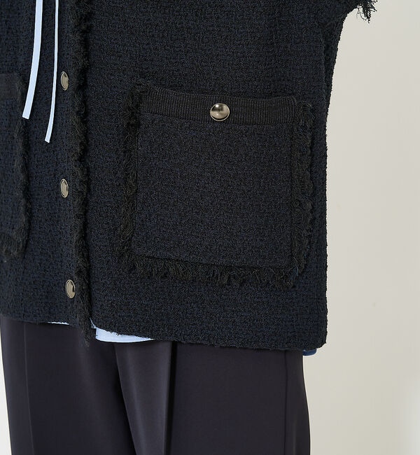 qualite「ツィードニットジレ」|ダウンベスト・ベスト|