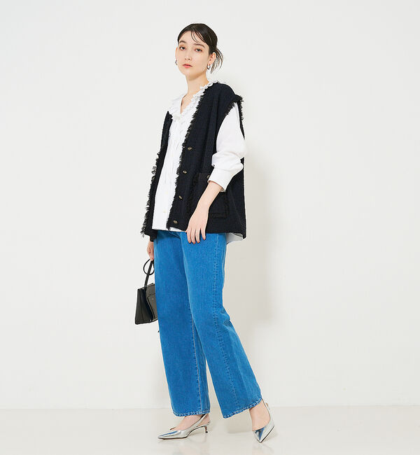 qualite「ツィードニットジレ」|ダウンベスト・ベスト|