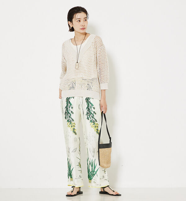 qualite「ラメローゲージVネックニット」|ニット・セーター|