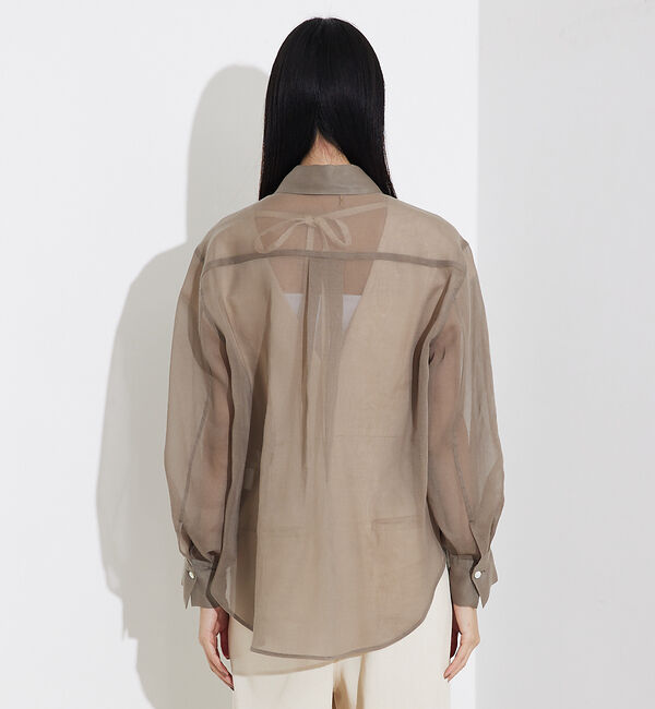 qualite「ソフトオーガンジーシアーシャツ」|シャツ・ブラウス|