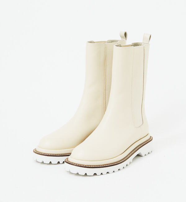 AU BANNISTER「トラックソールサイドゴアブーツ」|ショートブーツ|アイボリー